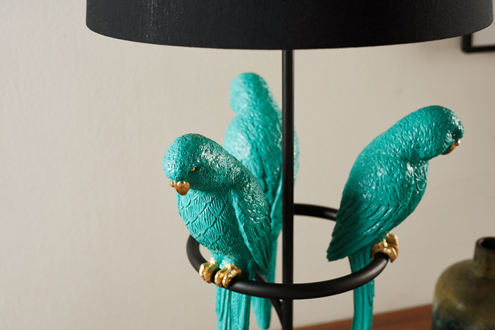 Lampă de masă WILDLIFE 75cm cu papagali verzi din polirășină [5]