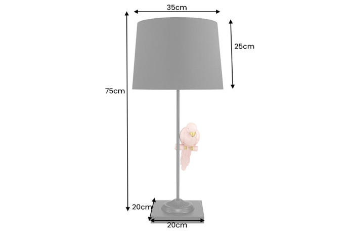Lampă de masă WILDLIFE 75cm, neagra cu papagal roz  [10]