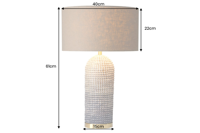 Lampă de masă ZEA 60cm ,iarbă de mare gradient auriu natural maro, cu abajur maro [13]