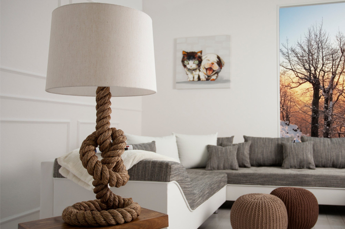 Lampă de podea SEVEN SEAS 80cm cu frânghie autentică [6]