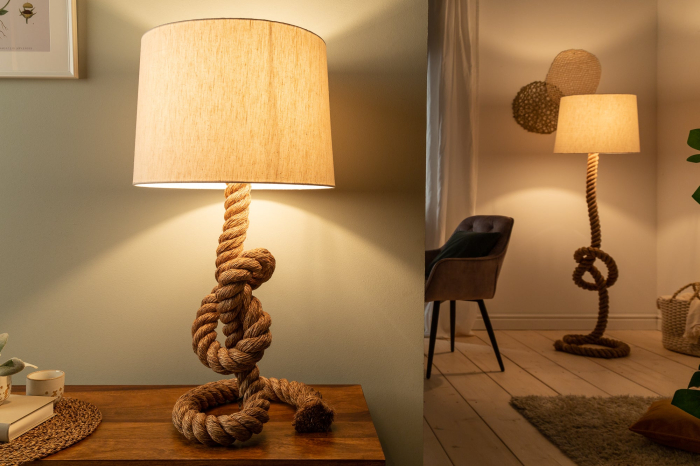 Lampă de podea SEVEN SEAS 80cm cu frânghie autentică [3]