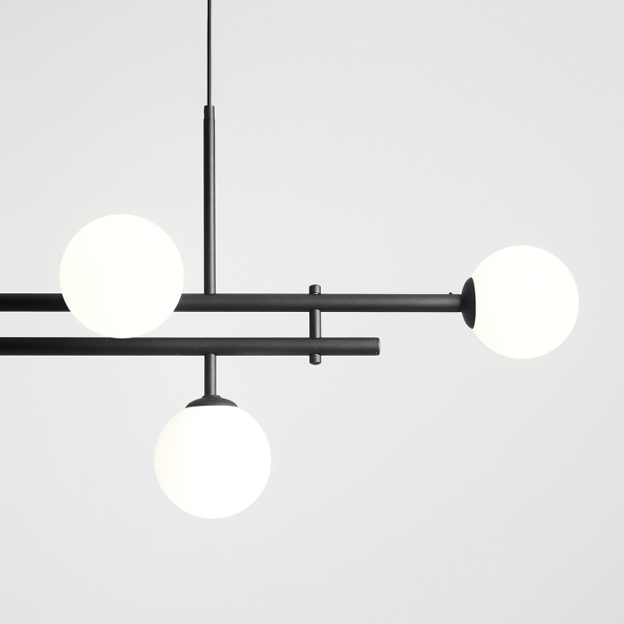 Lustră din metal negru cu 6 becuri HARMONY, 110 cm [5]