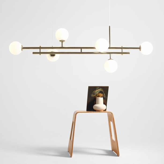Lustră din metal auriu cu 6 becuri HARMONY, 110 cm [3]