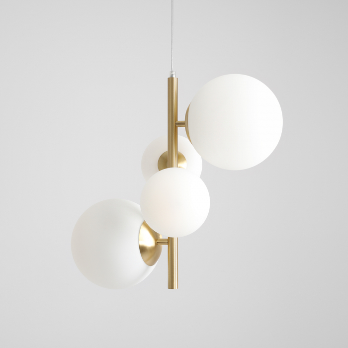 Lustră din metal brass cu 4 becuri Bloom, 120 cm [6]