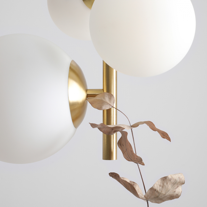 Lustră din metal brass cu 4 becuri Bloom, 120 cm [7]
