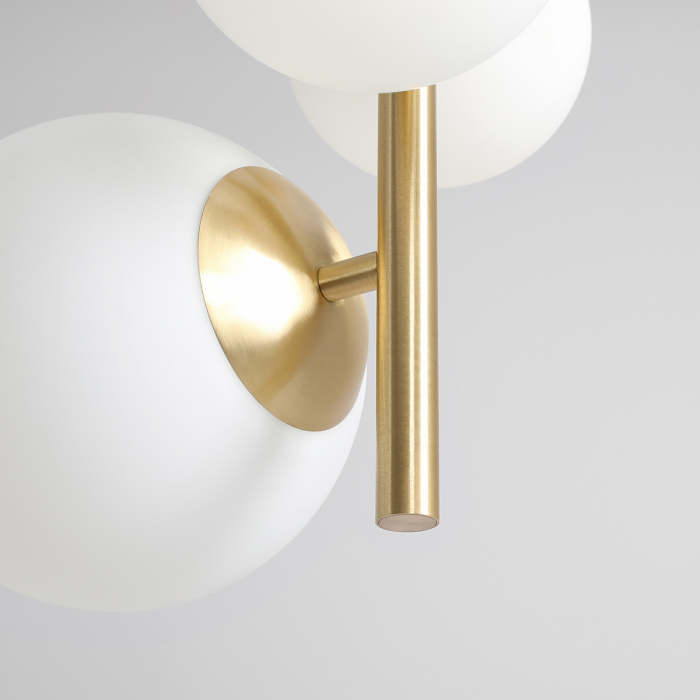 Lustră din metal brass cu 4 becuri Bloom, 120 cm [10]