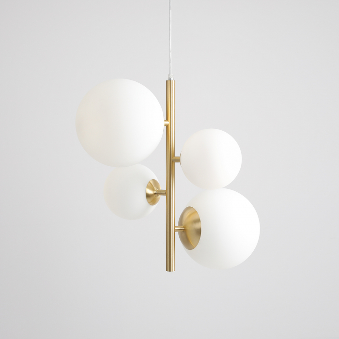 Lustră din metal brass cu 4 becuri Bloom, 120 cm [9]