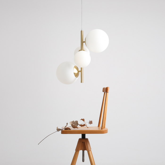 Lustră din metal brass cu 4 becuri Bloom, 120 cm [3]