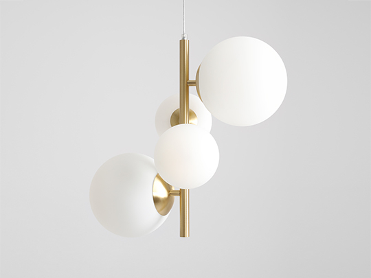Lustră din metal brass cu 4 becuri Bloom, 120 cm [2]