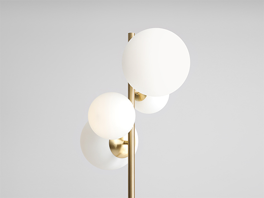 Lampadar din metal auriu cu 4 becuri Bloom, 161 cm [8]