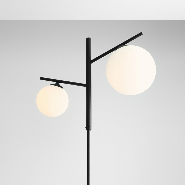 Lampadar din metal negru Luna cu 2 becuri, 168 cm [4]