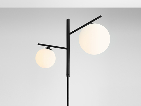 Lampadar din metal negru Luna cu 2 becuri, 168 cm [2]