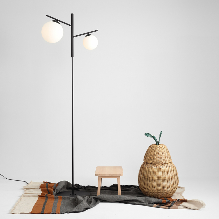 Lampadar din metal negru Luna cu 2 becuri, 168 cm [5]