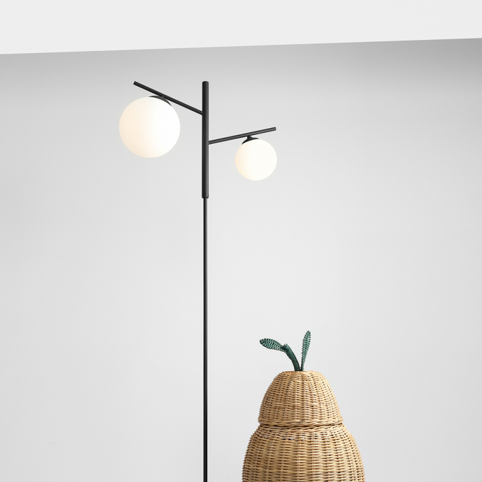 Lampadar din metal negru Luna cu 2 becuri, 168 cm [3]