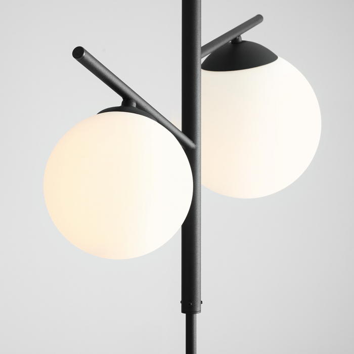 Lampadar din metal negru Luna cu 2 becuri, 168 cm [6]