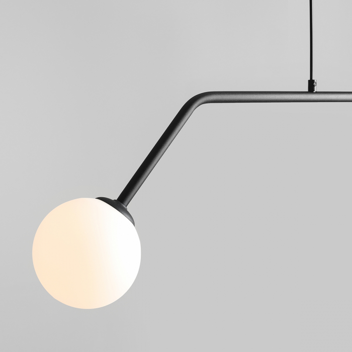 Lustră din metal negru cu 2 becuri Pure, 120 cm [3]