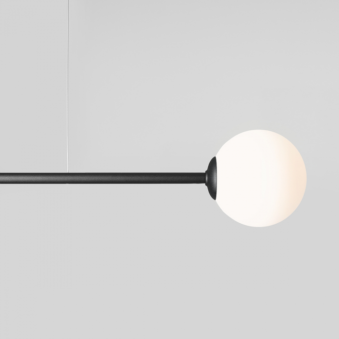 Lustră din metal negru cu 2 becuri Pure, 120 cm [7]