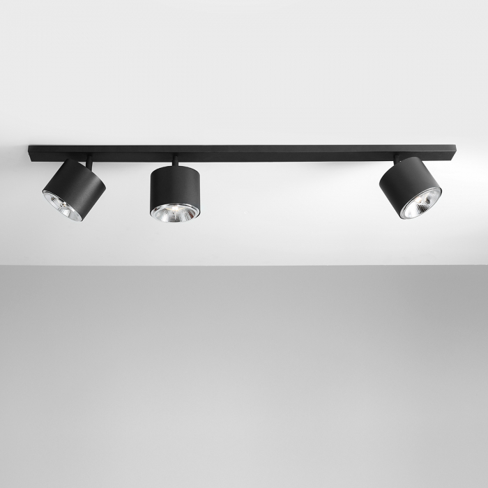 Lustră din metal negru cu 3 becuri Bot, 15 cm [2]