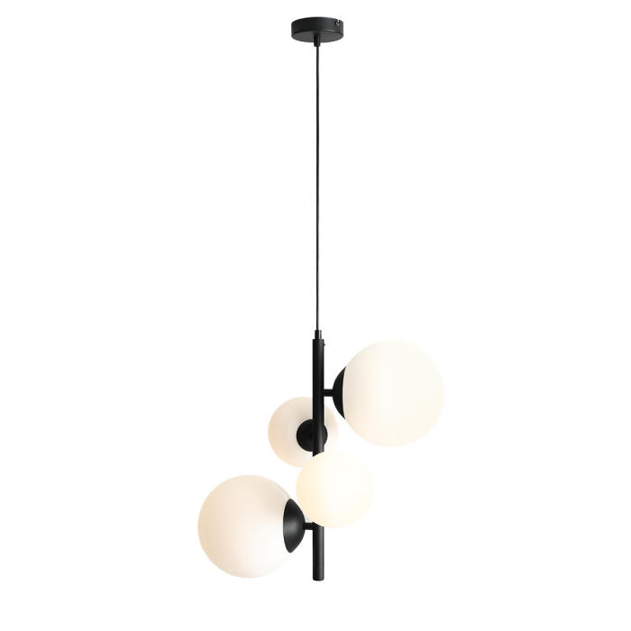 Lustră din metal negru cu 4 becuri Bloom, 120 cm [1]