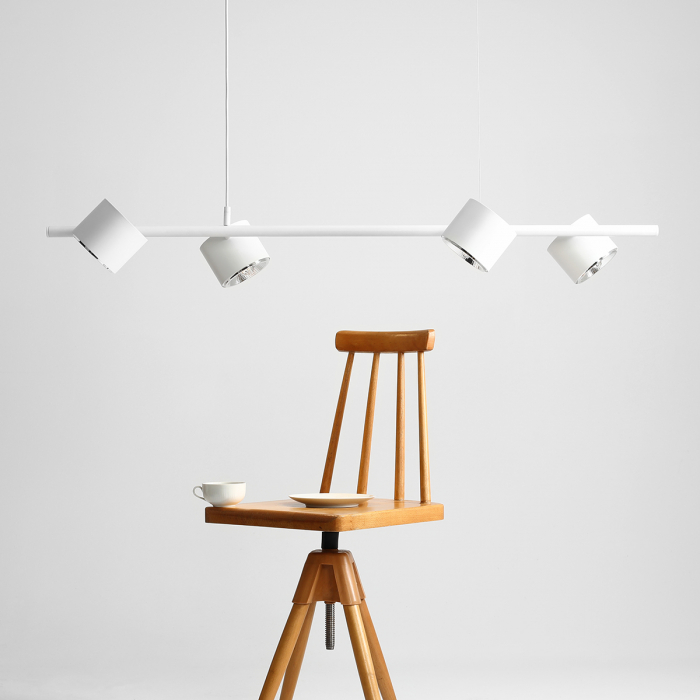Lustră din metal alb cu 4 becuri Bot, 100 cm [6]