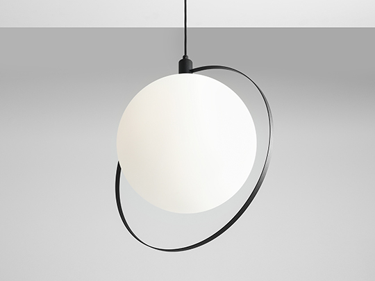 Lustră din metal negru cu abajur alb mat Aura, 120 cm [6]
