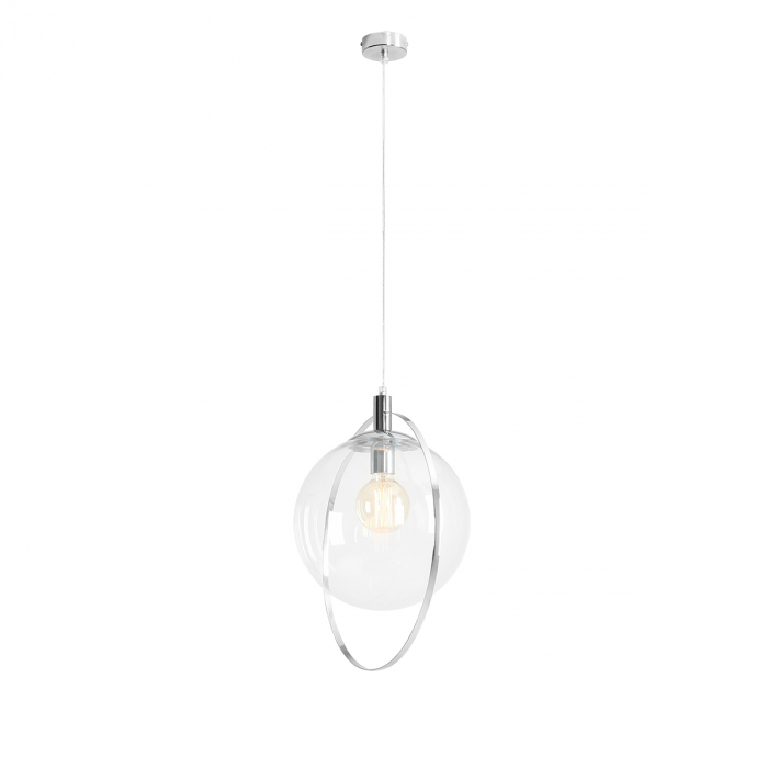 Lustră din metal argintiu AURA TRANSPARENT [1]
