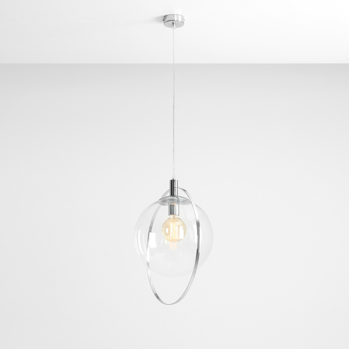 Lustră din metal argintiu AURA TRANSPARENT [7]