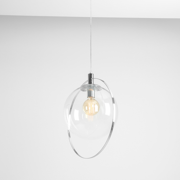 Lustră din metal argintiu AURA TRANSPARENT [2]
