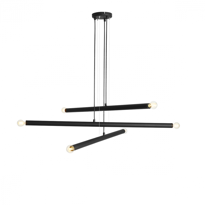 Lustră TUBO cu 6 becuri BLACK [1]