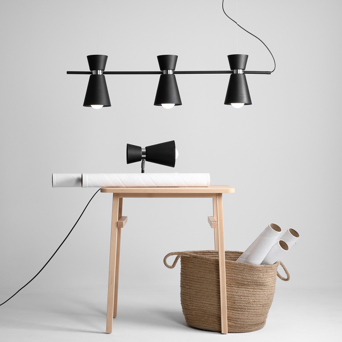 Lustră din metal negru cu 3 becuri Kedar, 80 cm [6]