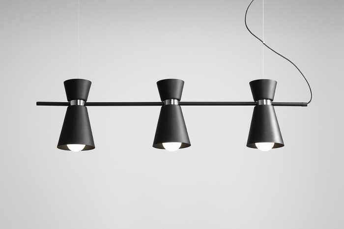 Lustră din metal negru cu 3 becuri Kedar, 80 cm [4]