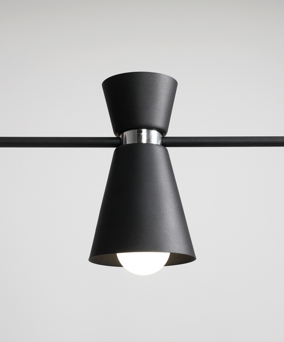 Lustră din metal negru cu 3 becuri Kedar, 80 cm [3]
