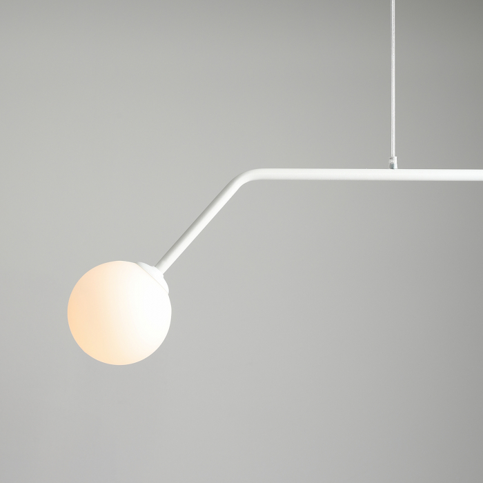 Lustră din metal alb cu 2 becuri Pure, 120 cm [5]