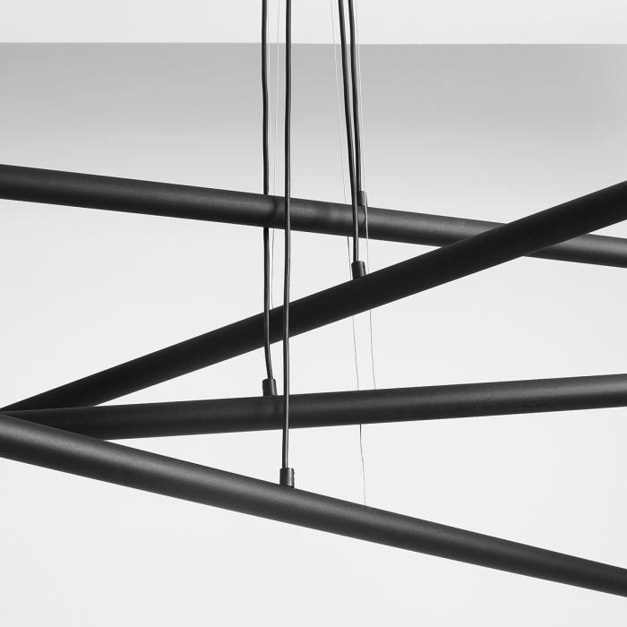 Lustră din metal negru cu 8 becuri Tubo, 105 cm [5]