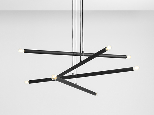 Lustră din metal negru cu 8 becuri Tubo, 105 cm [2]