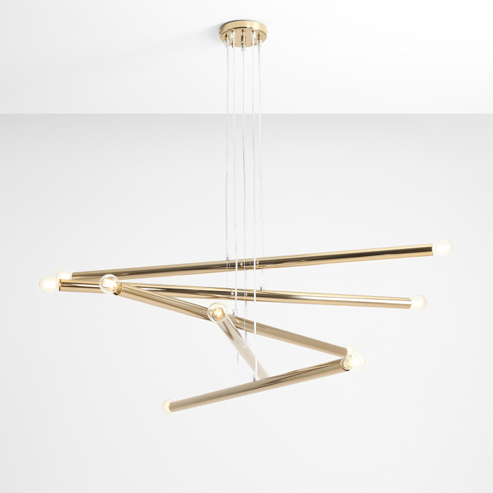 Lustră TUBO cu 10 becuri  GOLD [7]