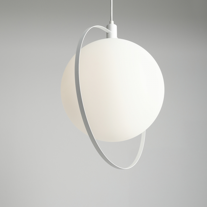 Lustră din metal alb cu abajur alb mat Aura, 120 cm [4]