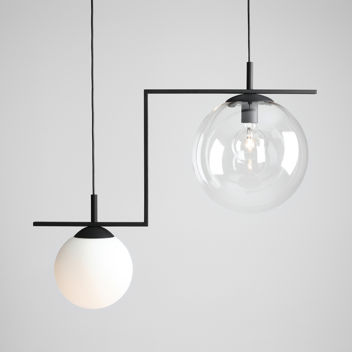 Lustră din metal negru Zac cu 2 becuri, 110 cm [5]