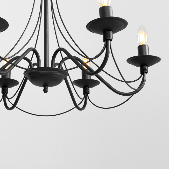 Lustră RÓŻA 6 BLACK [7]