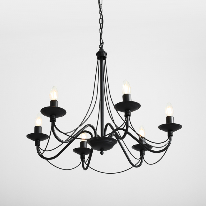 Lustră RÓŻA 6 BLACK [5]