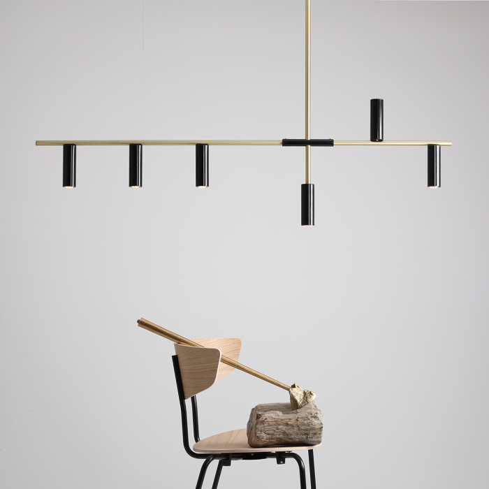 Lustră TREVO cu 6 becur BLACK BRASS [2]