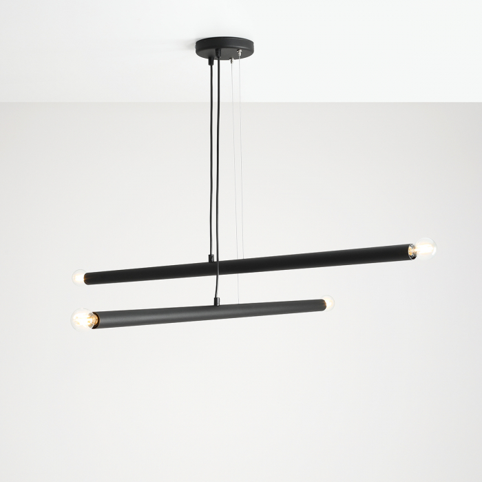 Lustră TUBO cu 4 becuri BLACK [2]