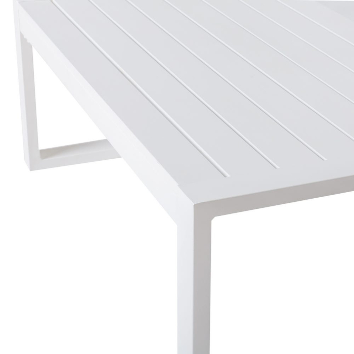 Masa de exterior din aluminiu alb 100 x 100 x 45 cm [4]