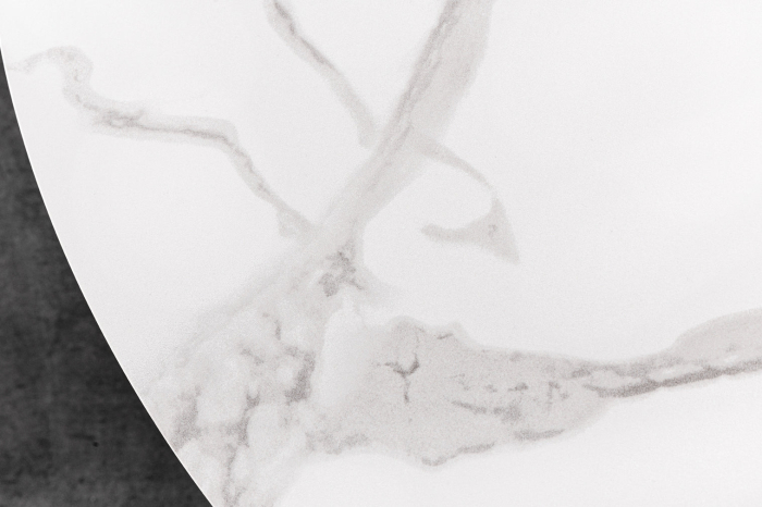 Masă de dining ALPINE Ø 120cm rotundă ceramică aspect marmură albă [4]