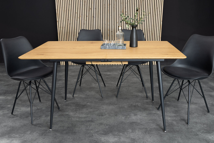 Masă de dining APARTMENT 120-160cm extensibilă, aspect lemn de stejar sălbatic natural [4]