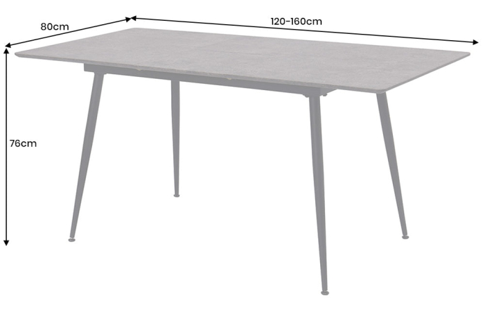 Masă de dining APARTMENT 120-160cm extensibilă aspect piatră gri [8]