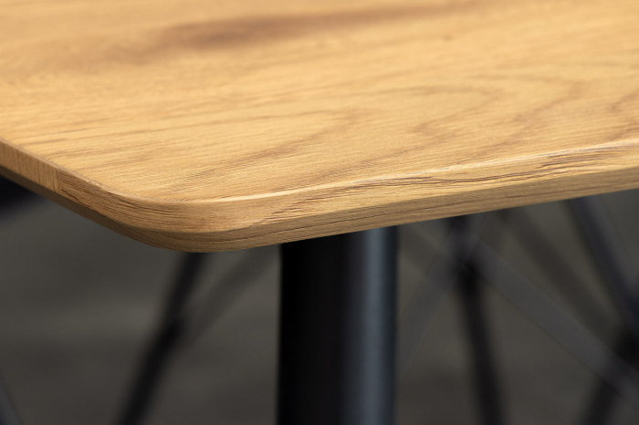 Masă de dining APARTMENT 120cm, aspect lemn de stejar sălbatic natural, cu cadru metalic negru [5]