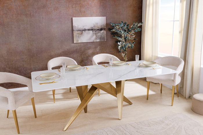 Masa de dining ART LIVING cu blat ceramic, 200 cm [6]