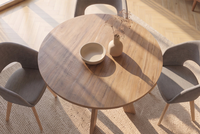 Masă de dining ART WOOD 100 cm rotundă din lemn de mango maro [6]