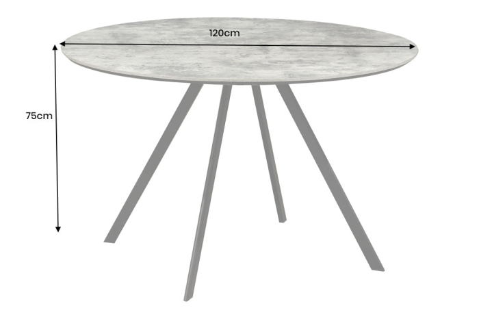 Masa de dining ATELIER cu aspect de piatra gri, 120 cm [10]